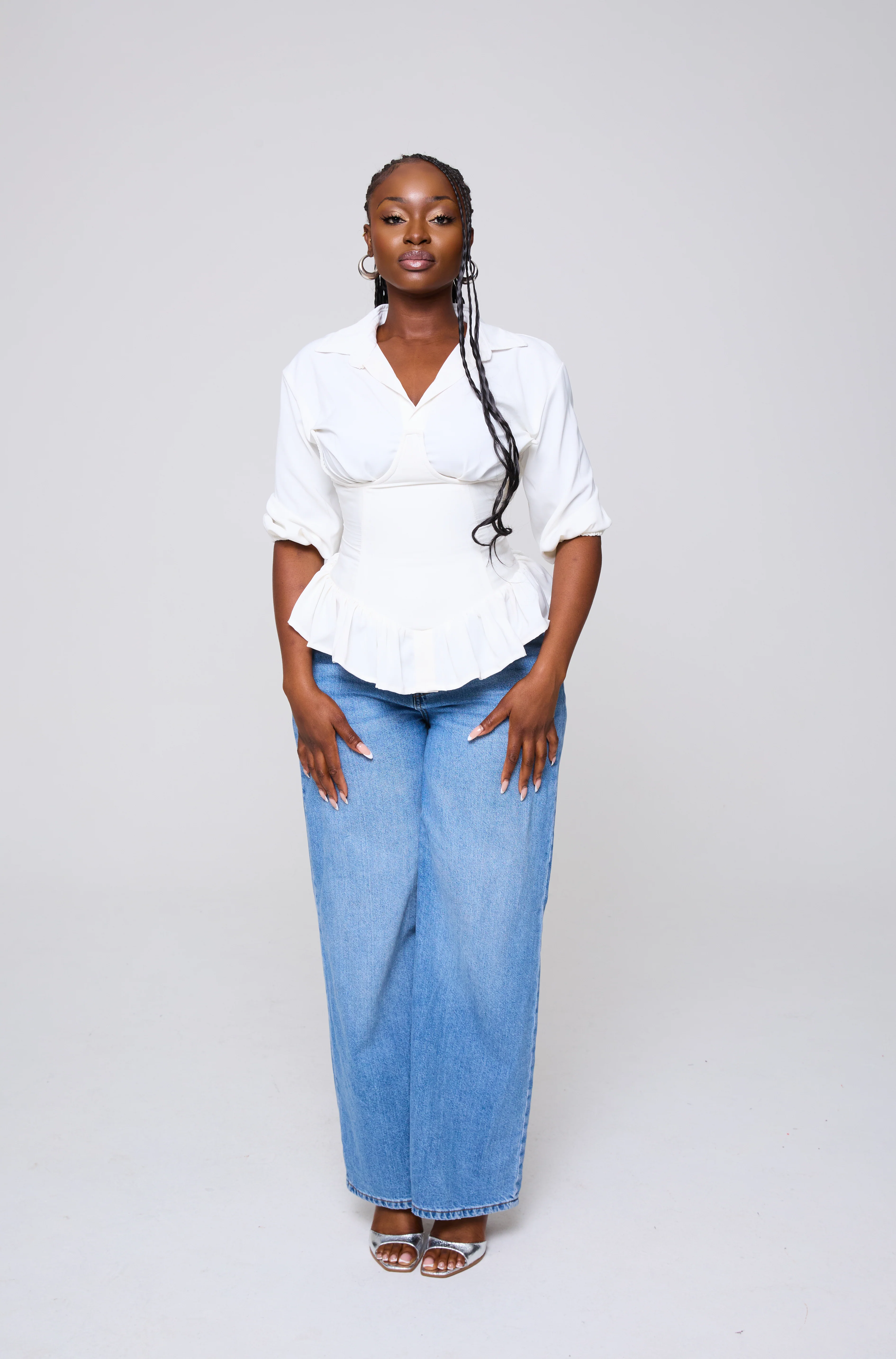 Fatoumata Back Corset Top in Olive Green - Image 24