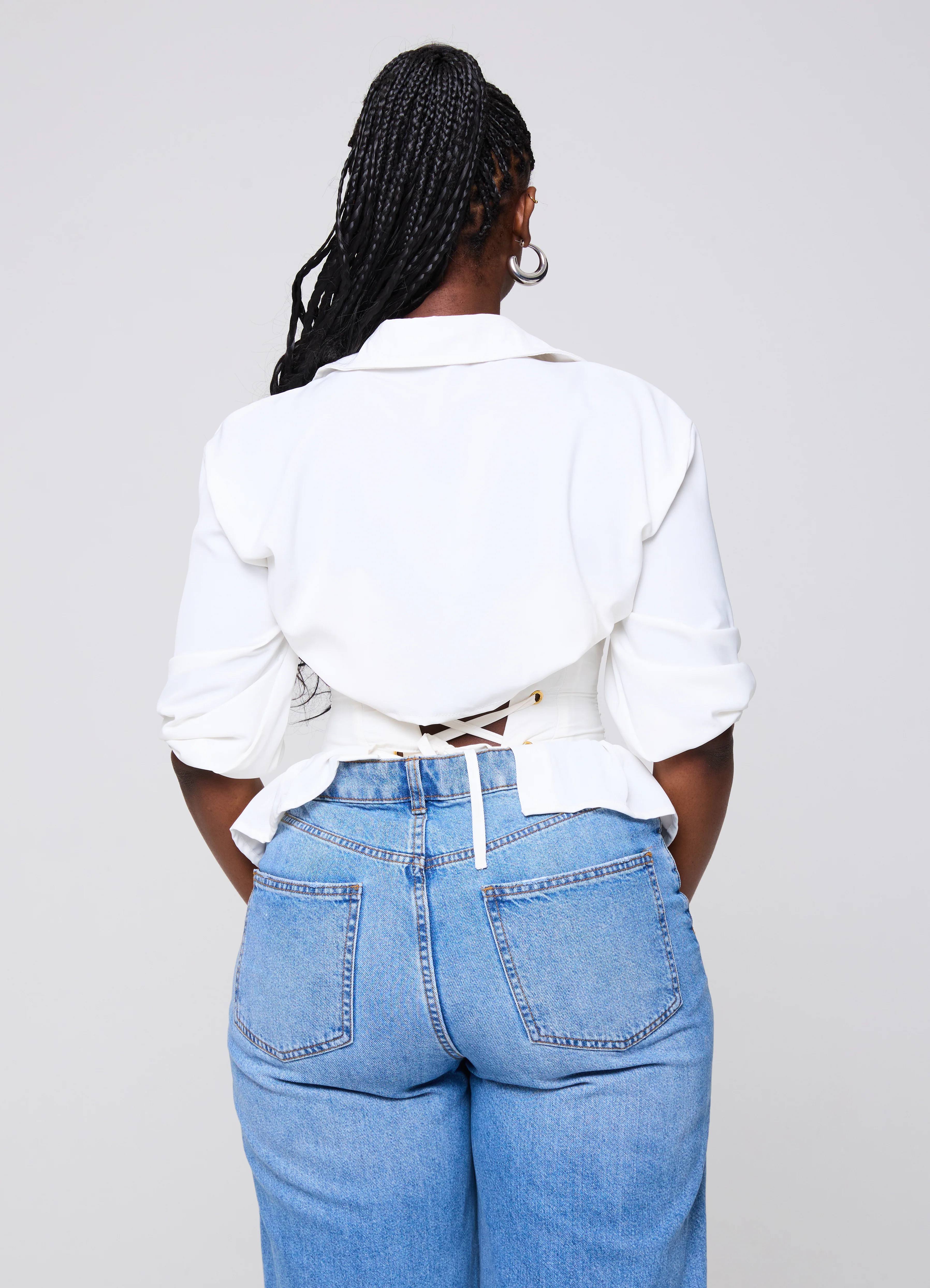 Fatoumata Back Corset Top in Olive Green - Image 26