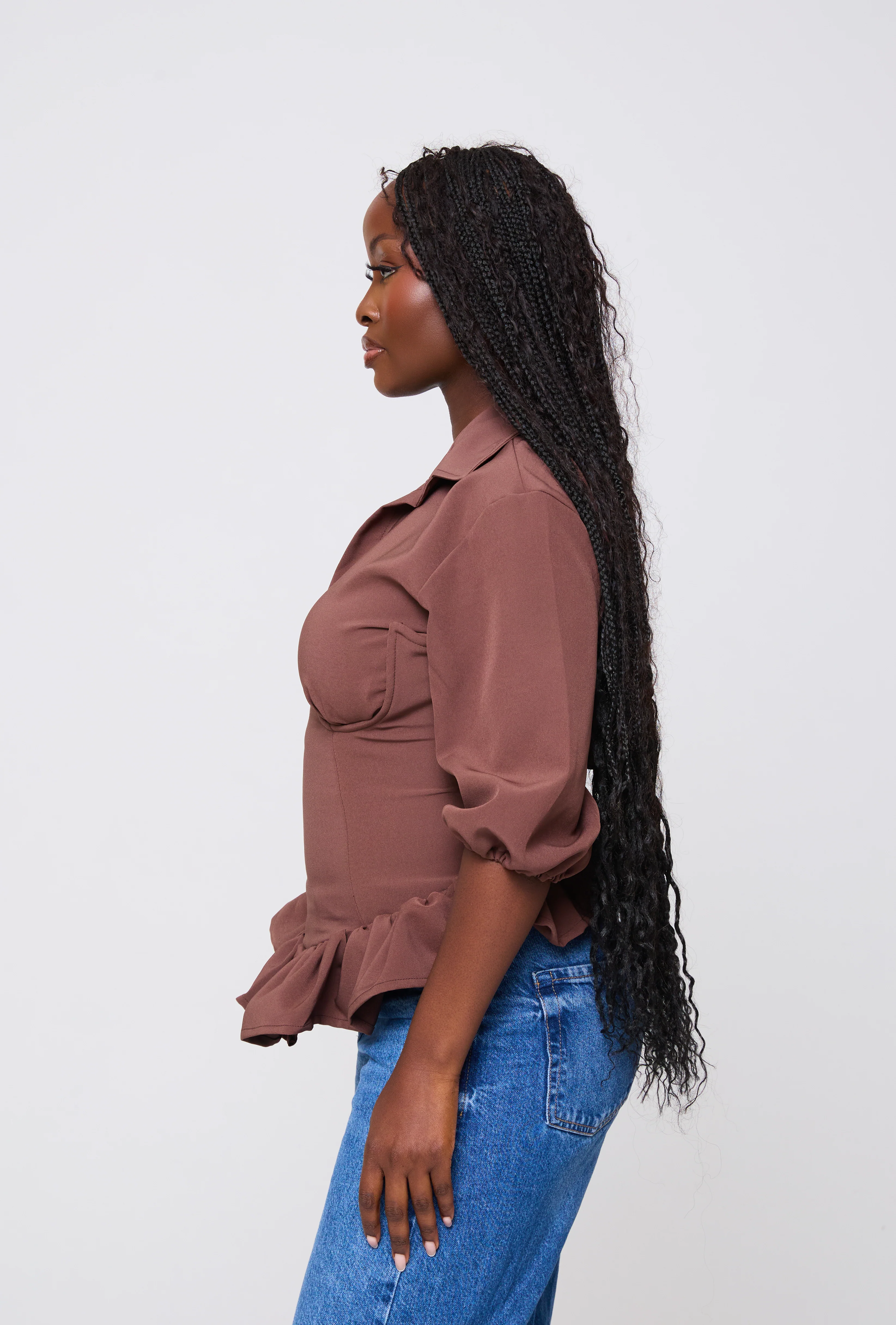 Fatoumata Back Corset Top in Olive Green - Image 28