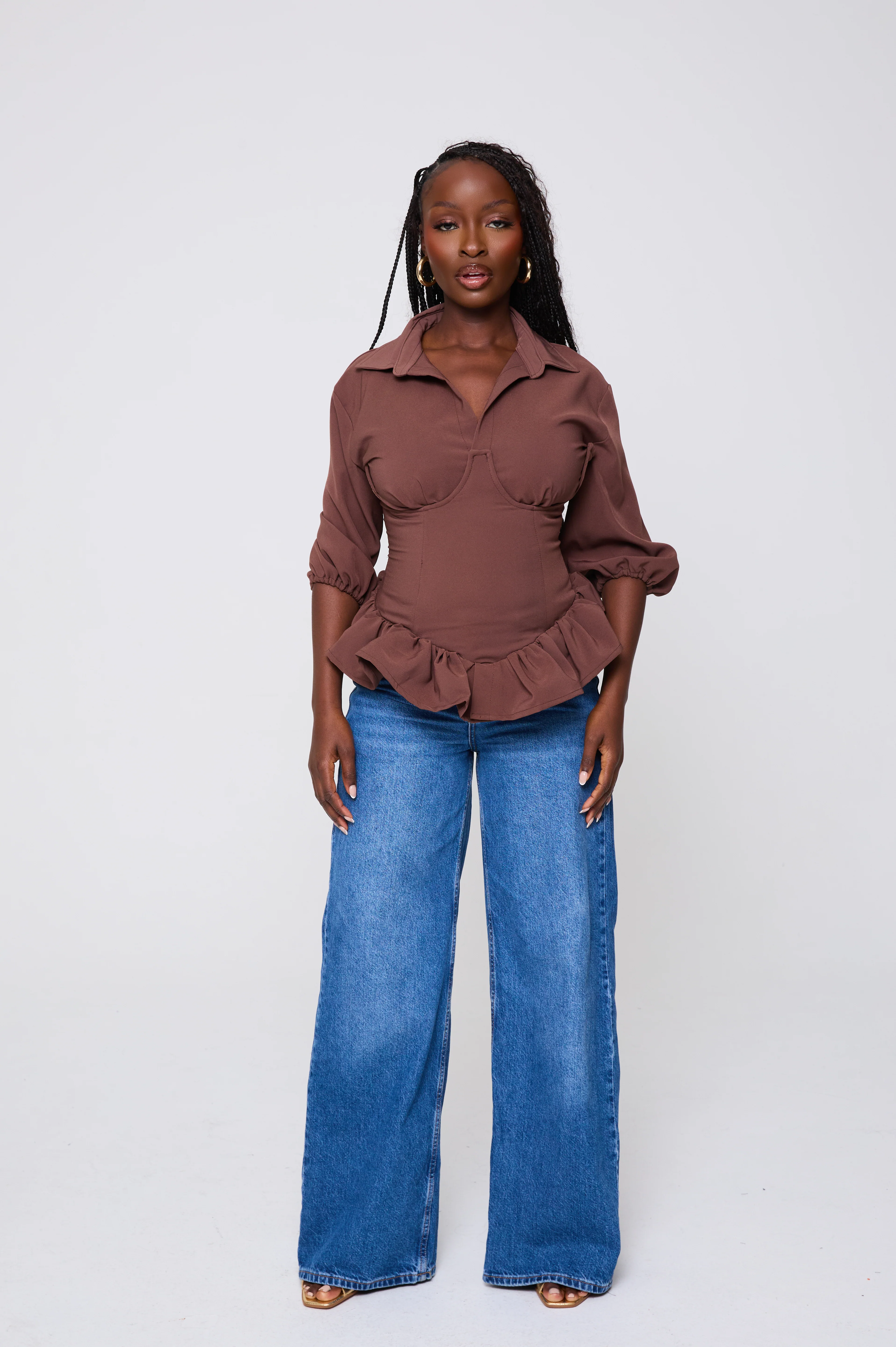 Fatoumata Back Corset Top in Olive Green - Image 31