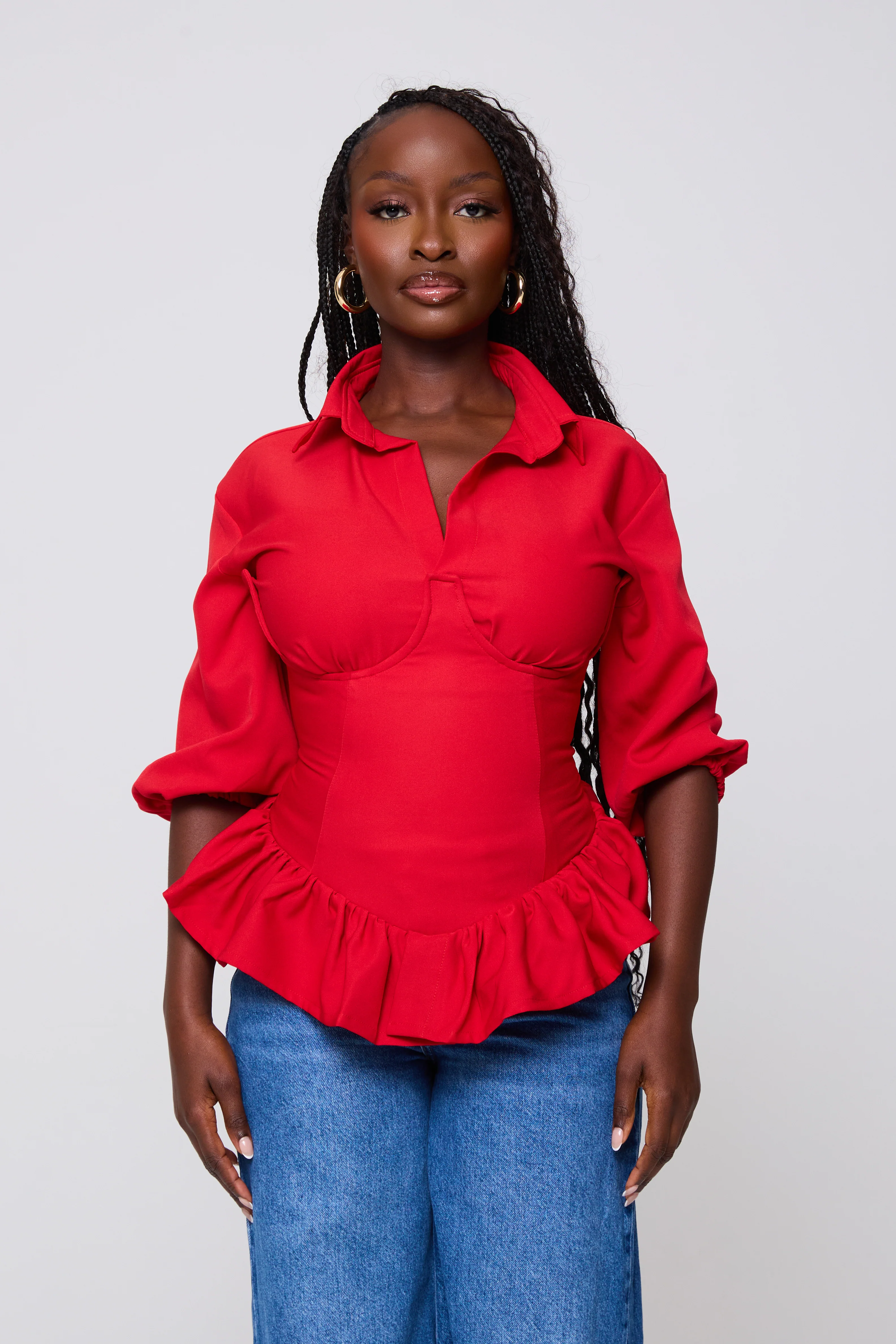 Fatoumata Back Corset Top in Olive Green - Image 4